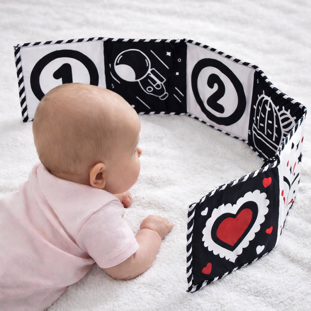 High Contrast Baby Sensory Cloth Book Montessori Toy | Zantrix
