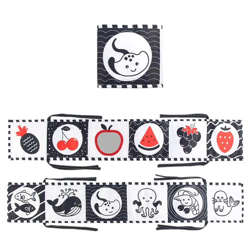 High Contrast Baby Sensory Cloth Book Montessori Toy | Zantrix