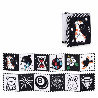 High Contrast Baby Sensory Cloth Book Montessori Toy | Zantrix