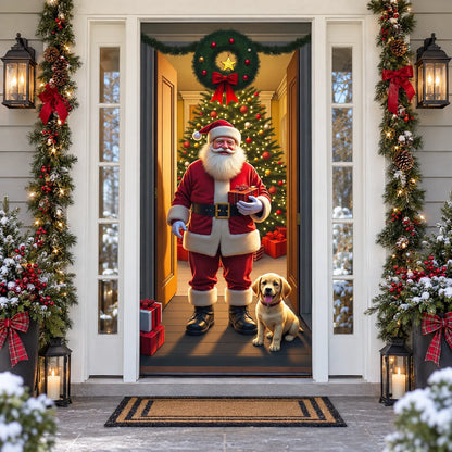 Holiday Christmas Entry Door Cover