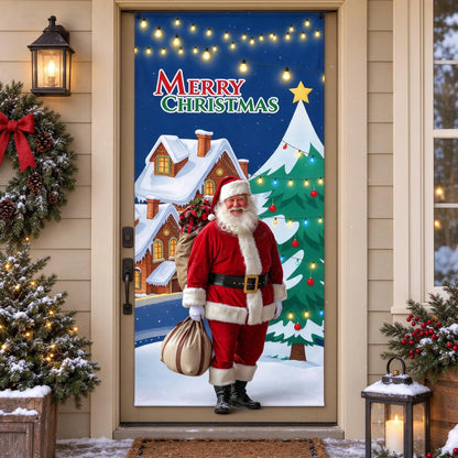 Holiday Christmas Entry Door Cover