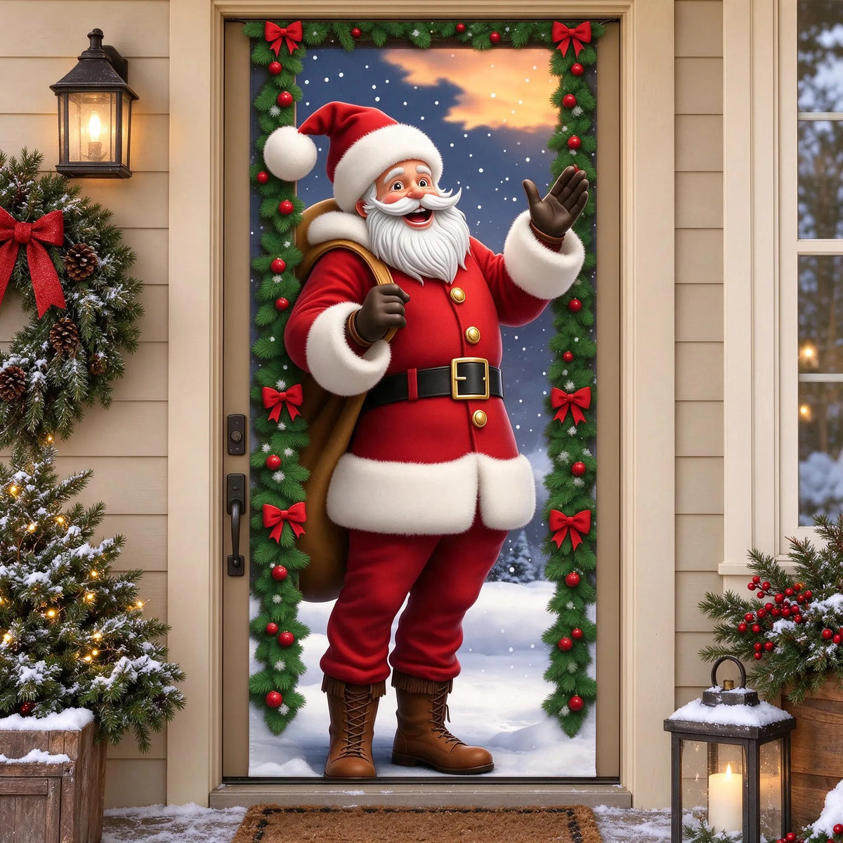 Holiday Christmas Entry Door Cover