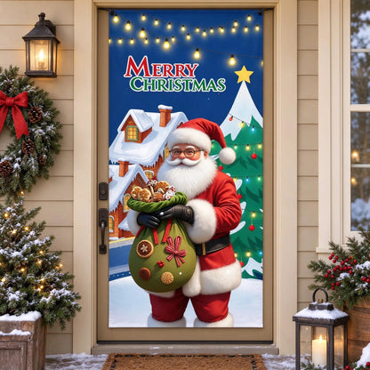 Holiday Christmas Entry Door Cover