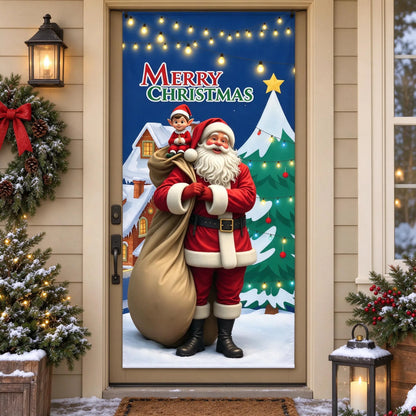 Holiday Christmas Entry Door Cover