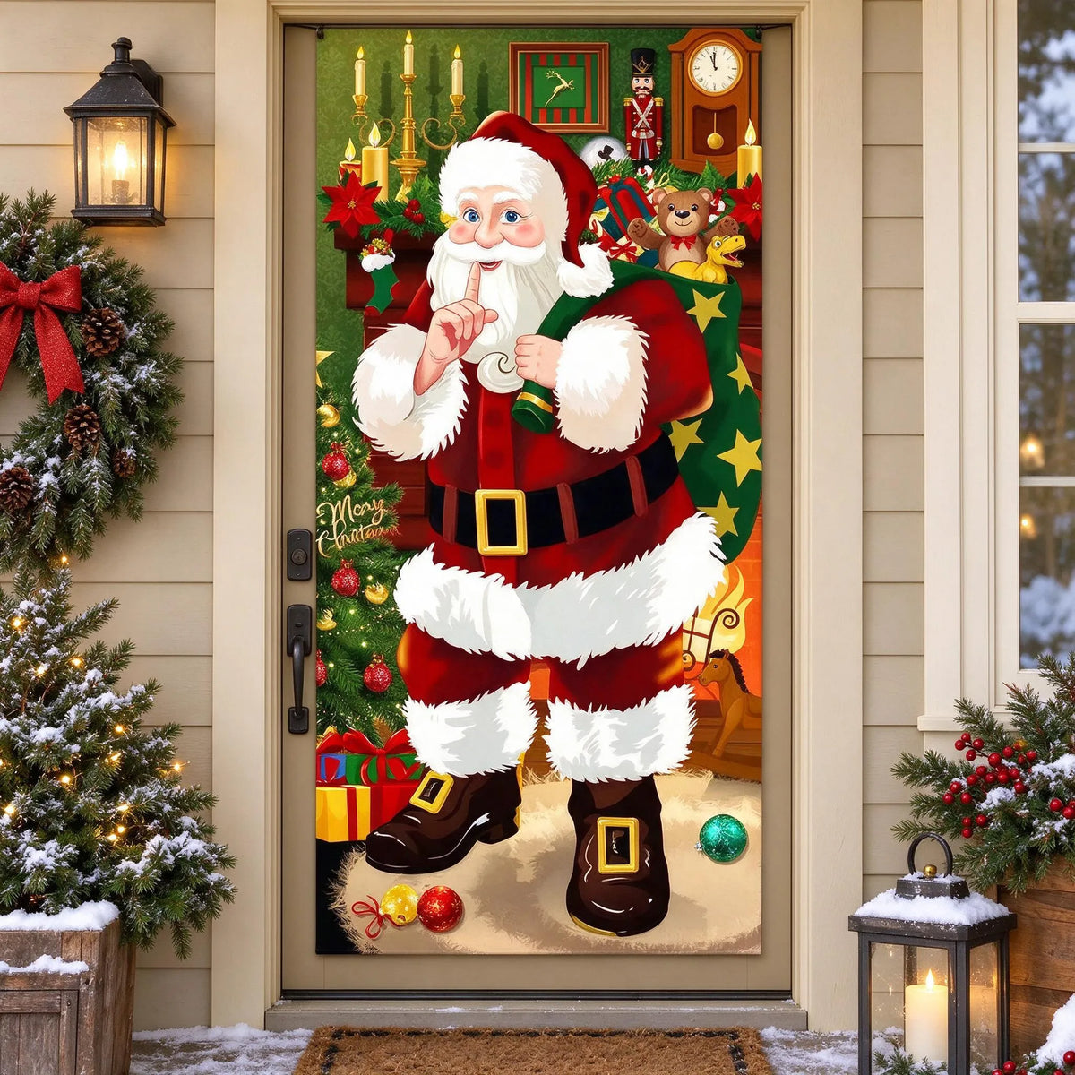 Holiday Christmas Entry Door Cover