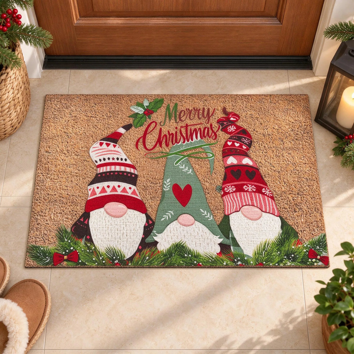 Holiday Gnome Entrance Door Mat