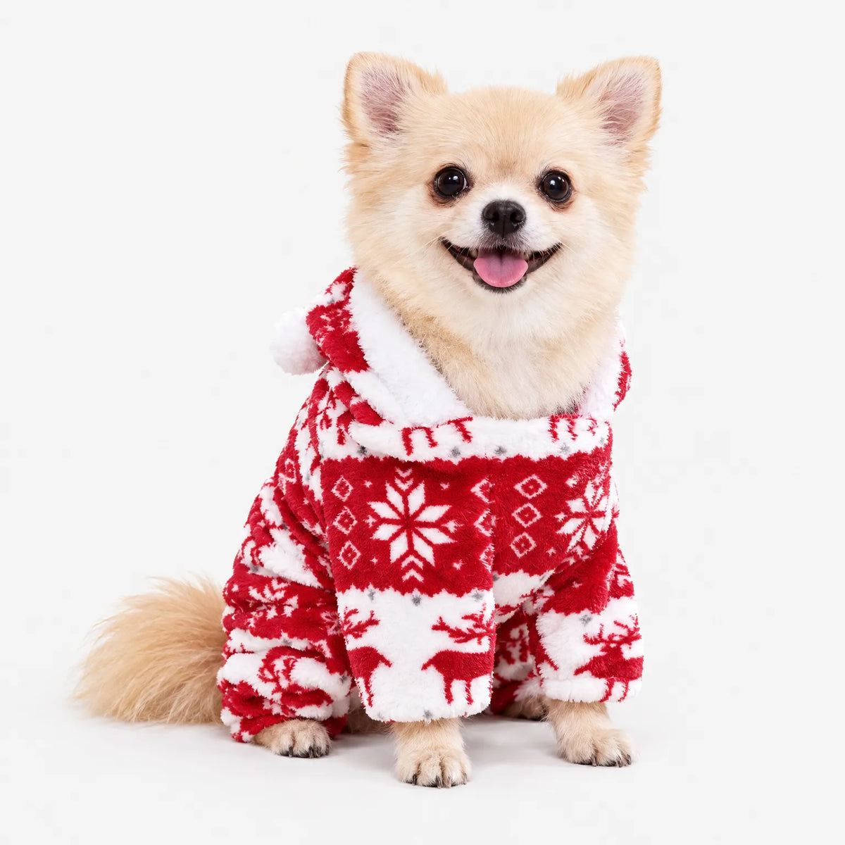 Hooded Dog Christmas Pajama Jumpsuit