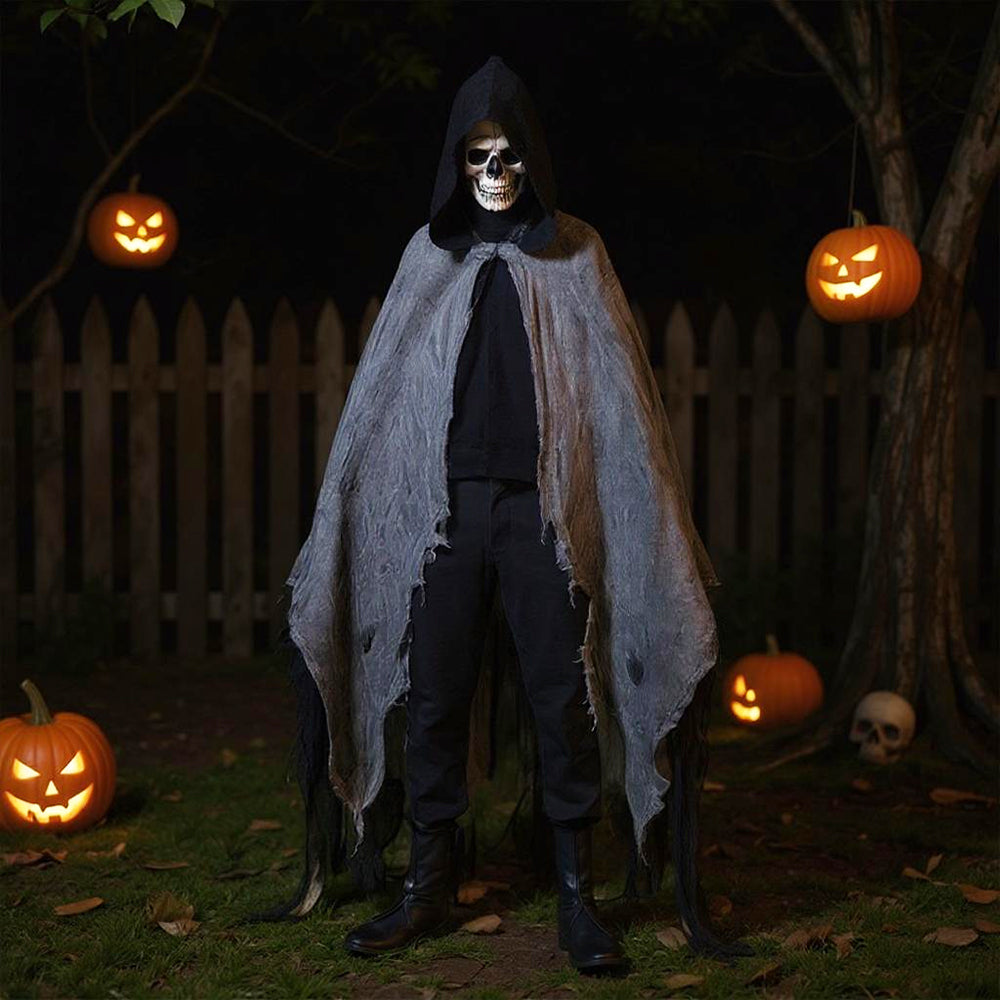 Hooded Halloween Grim Reaper Costume Cloak