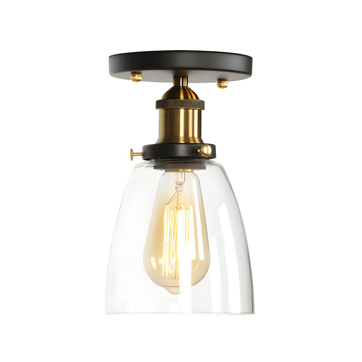 Industrial Glass Semi Flush Ceiling Light | Lumorix
