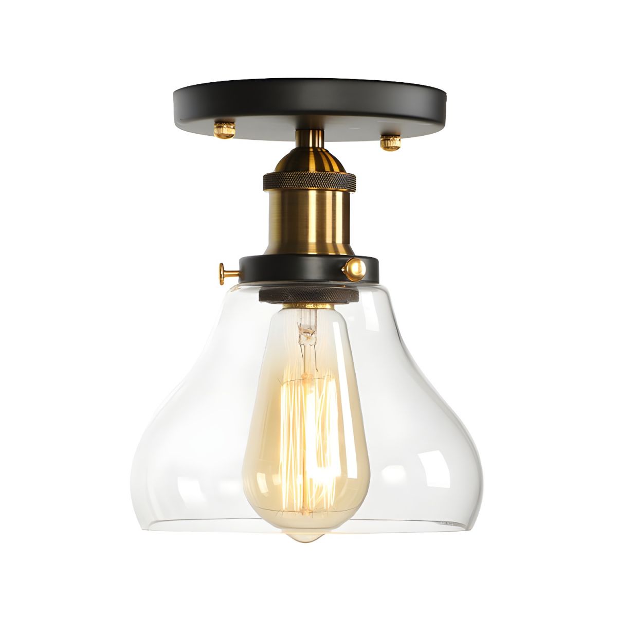 Industrial Glass Semi Flush Ceiling Light | Lumorix