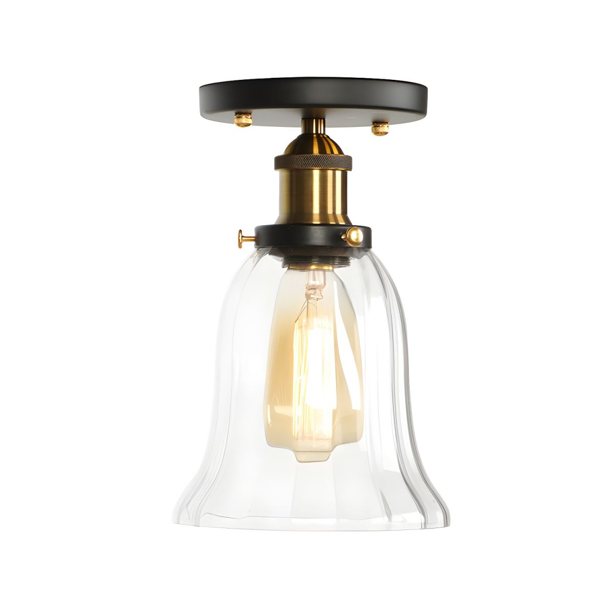Industrial Glass Semi Flush Ceiling Light | Lumorix