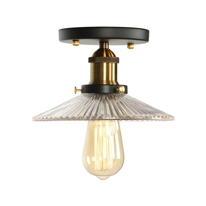 Industrial Glass Semi Flush Ceiling Light | Lumorix