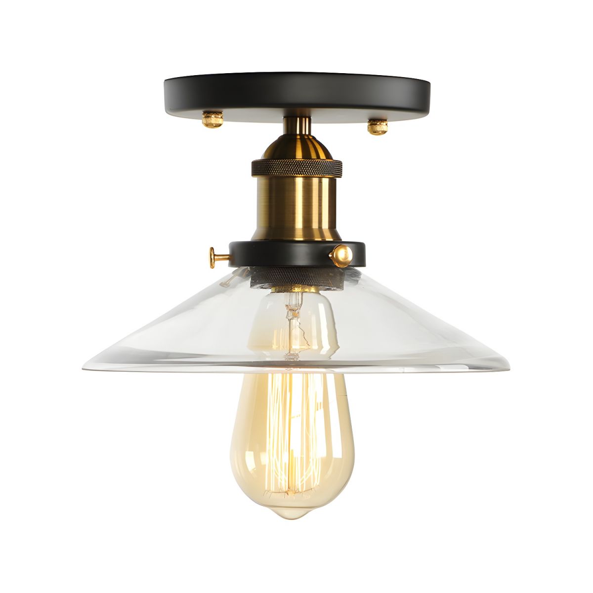 Industrial Glass Semi Flush Ceiling Light | Lumorix