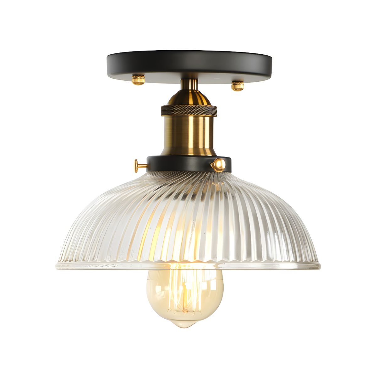 Industrial Glass Semi Flush Ceiling Light | Lumorix