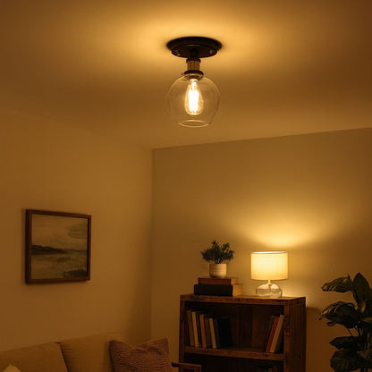 Industrial Glass Semi Flush Ceiling Light | Lumorix