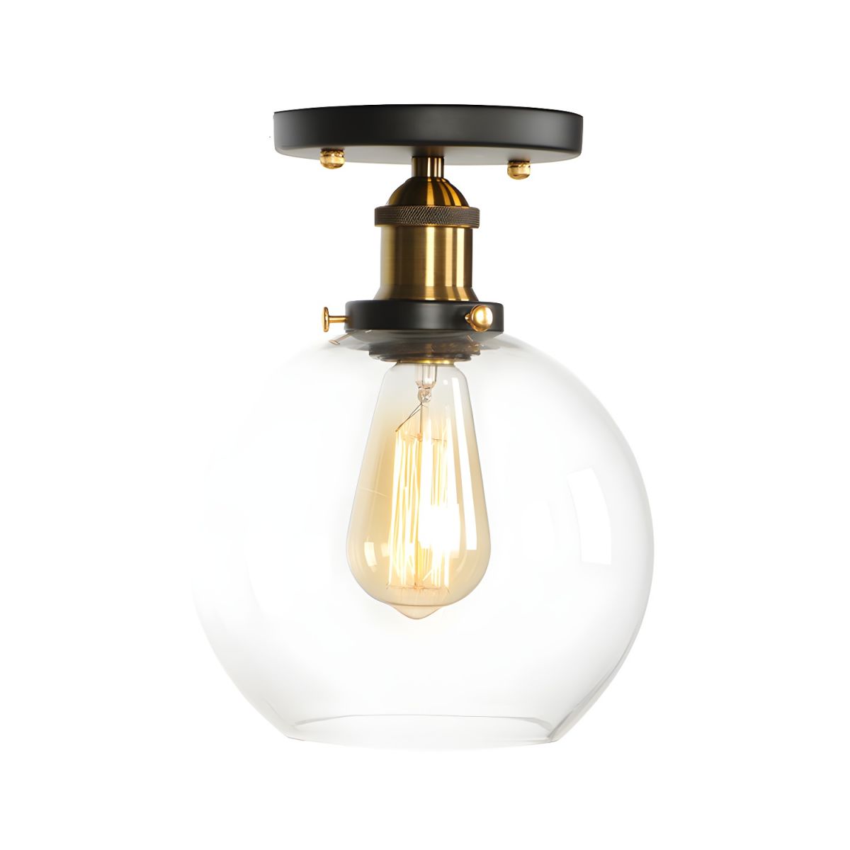Industrial Glass Semi Flush Ceiling Light | Lumorix
