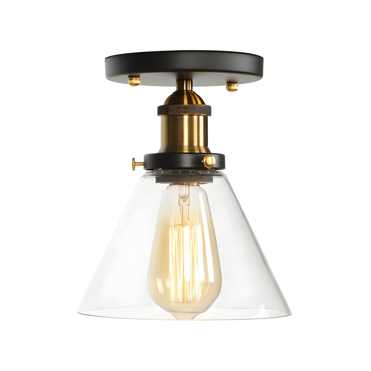 Industrial Glass Semi Flush Ceiling Light | Lumorix