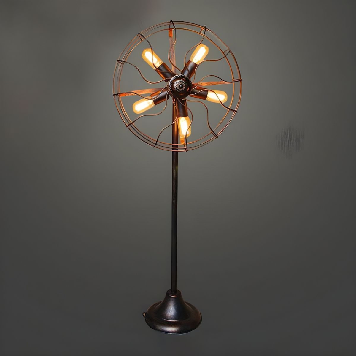 Industrial Loft Floor Lamp Metal Fan Cage Design Light | Zelmora