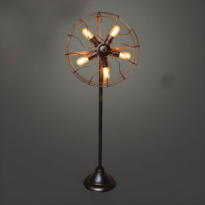 Industrial Loft Floor Lamp Metal Fan Cage Design Light | Zelmora