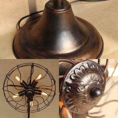Industrial Loft Floor Lamp Metal Fan Cage Design Light | Zelmora