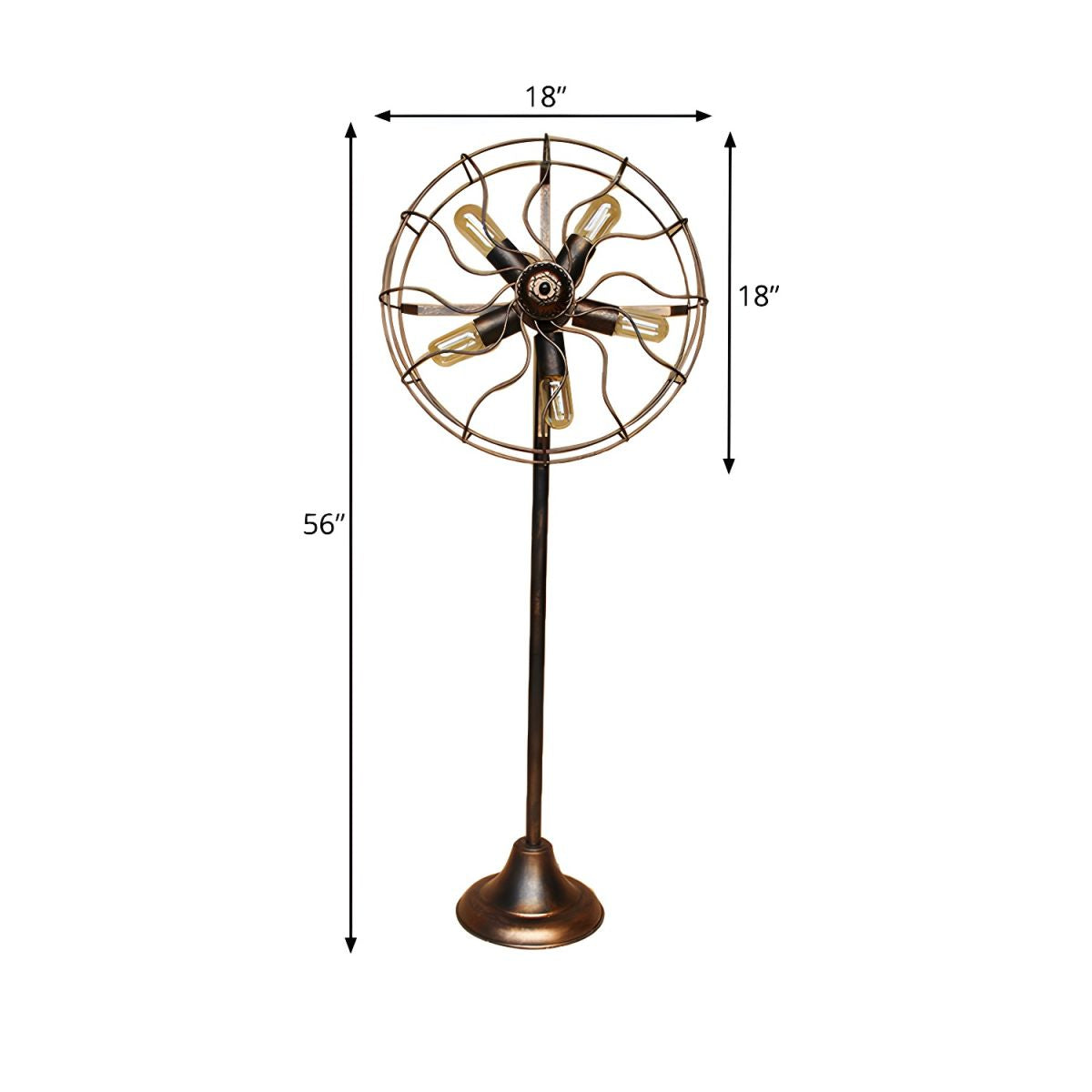 Industrial Loft Floor Lamp Metal Fan Cage Design Light | Zelmora