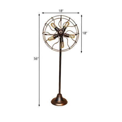 Industrial Loft Floor Lamp Metal Fan Cage Design Light | Zelmora
