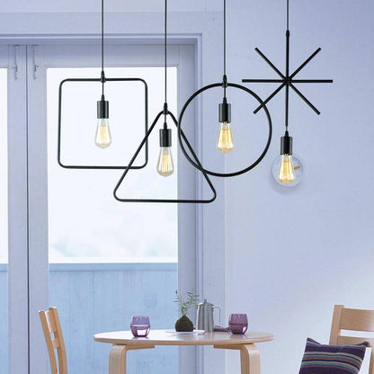 Industrial Metal Frame Pendant Light Fixture | Torvian