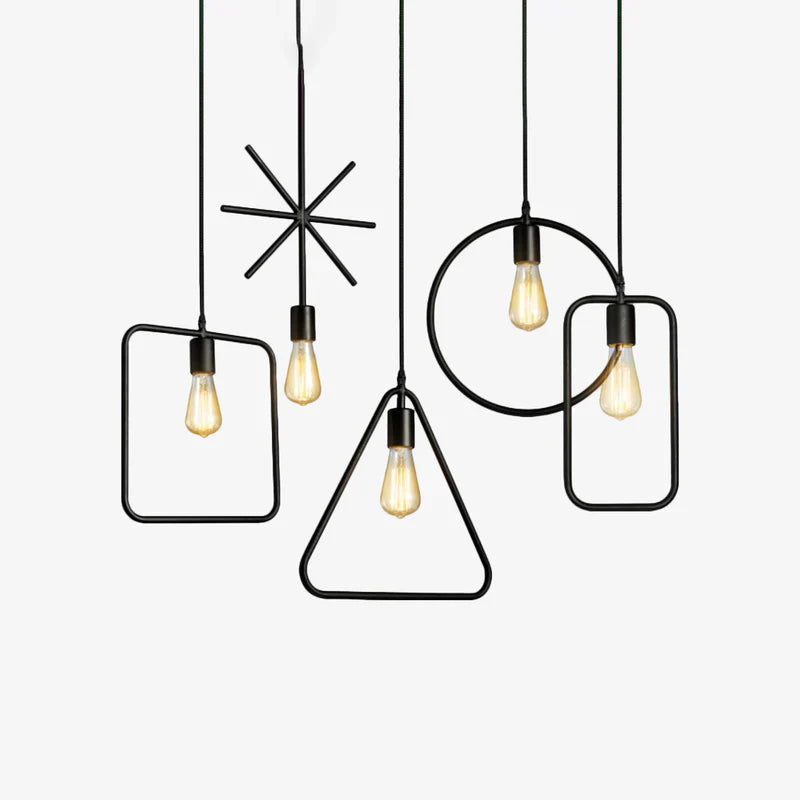 Industrial Metal Frame Pendant Light Fixture | Torvian