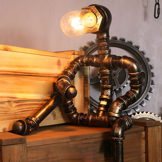 Industrial Metal Pipe Design Table Lamp | Ravako