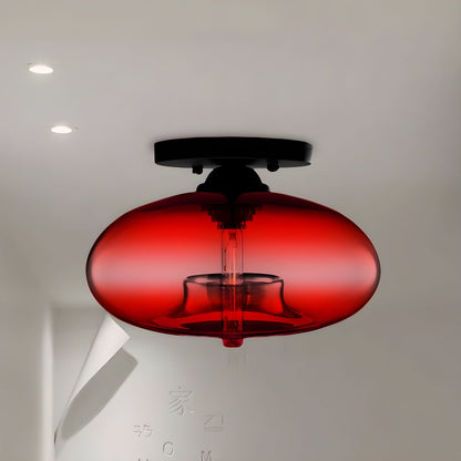 Industrial Oval Glass Shade Ceiling Light | Avelora