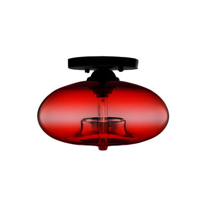 Industrial Oval Glass Shade Ceiling Light | Avelora