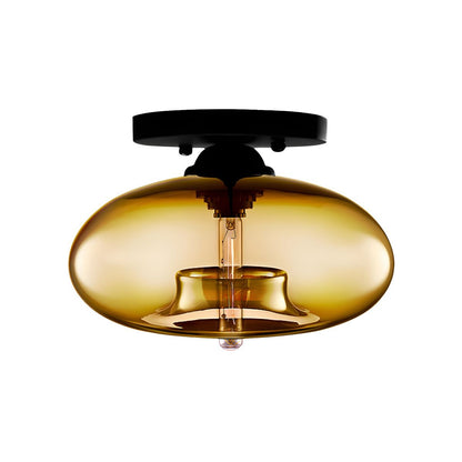 Industrial Oval Glass Shade Ceiling Light | Avelora