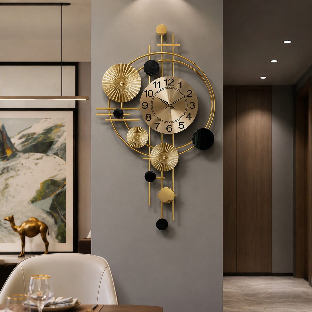 Industrial Style Metal Finish Wall Clock Silent Quartz | Brevant