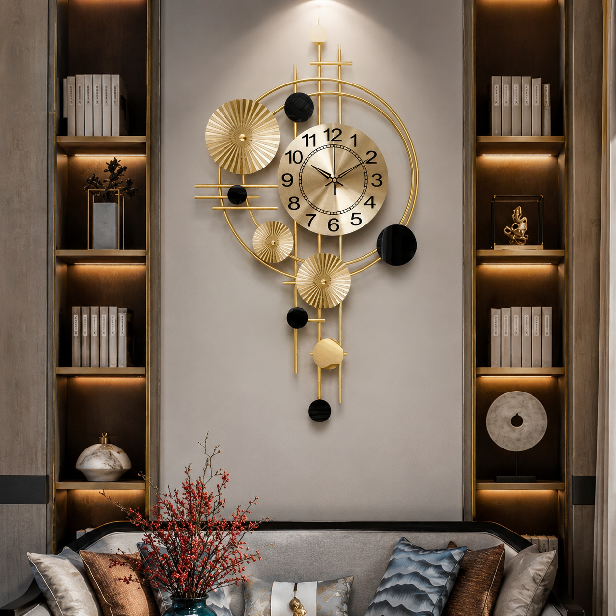 Industrial Style Metal Finish Wall Clock Silent Quartz | Brevant