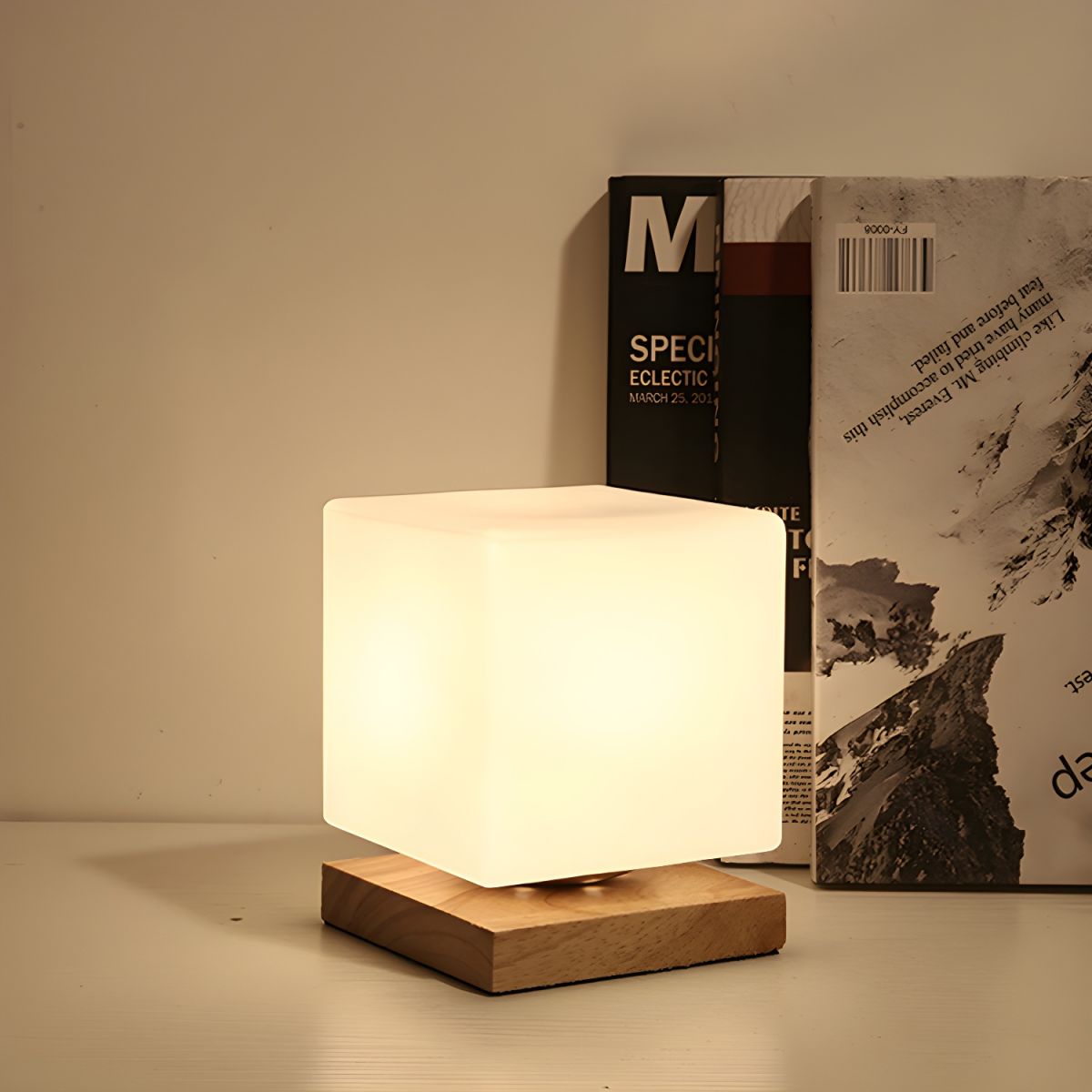 Industrial Table Lamp with Square Glass Shade | Lumetra