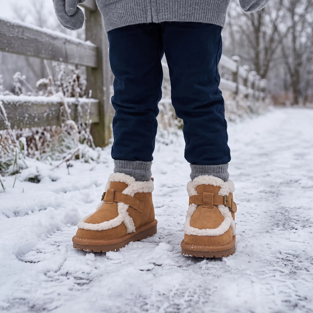 Insulated Fleece Trimmed Ankle Boots
