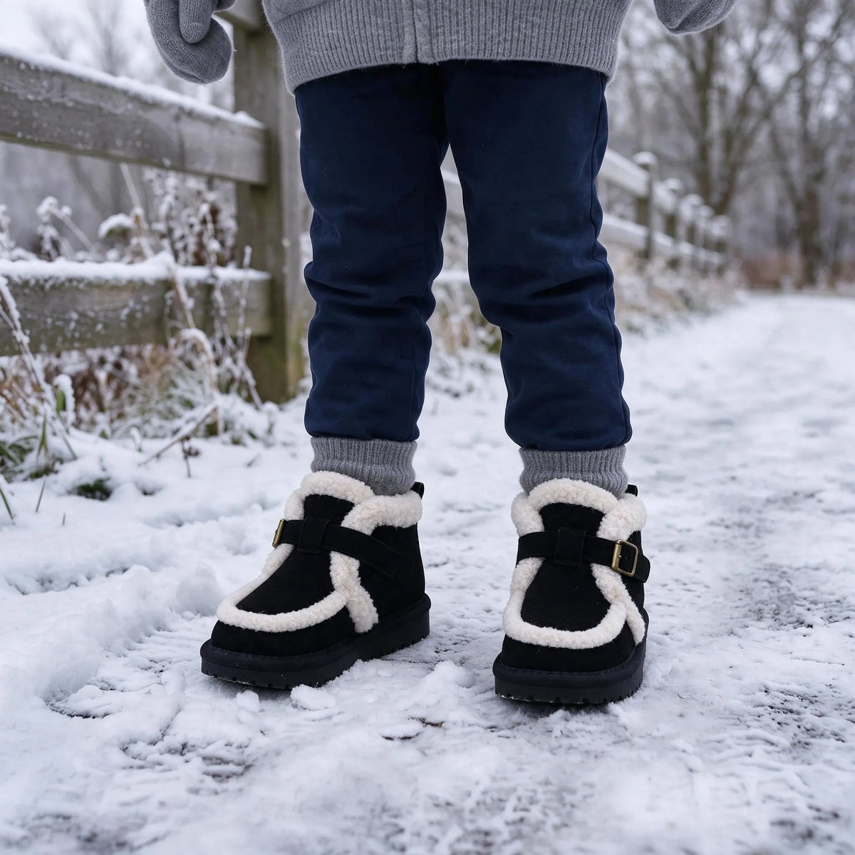 Insulated Fleece Trimmed Ankle Boots