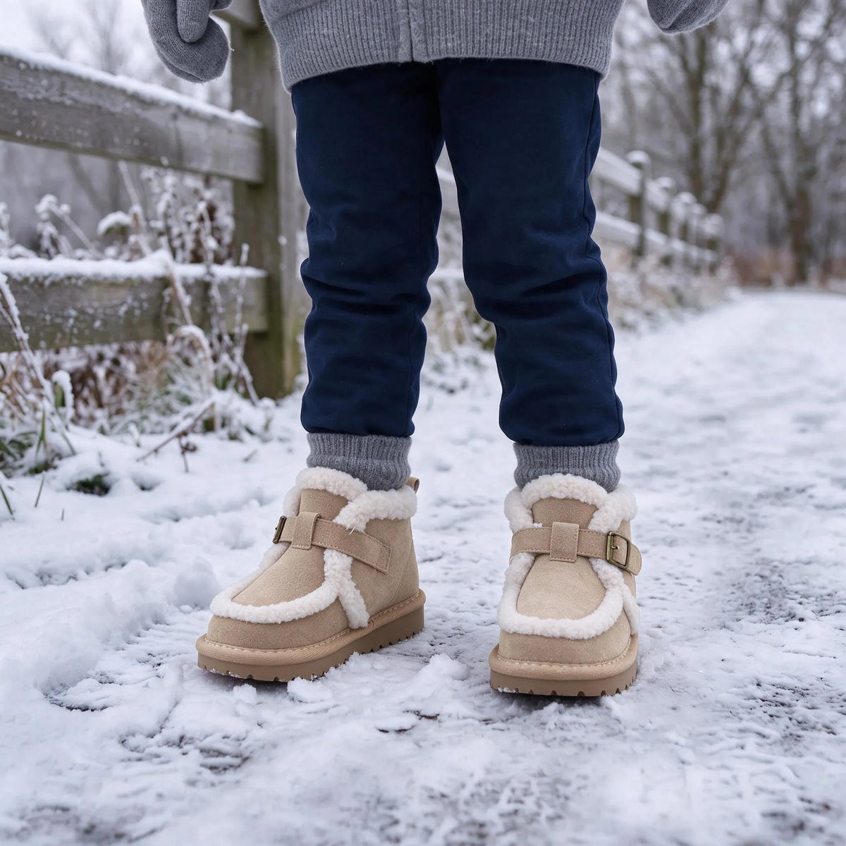 Insulated Fleece Trimmed Ankle Boots