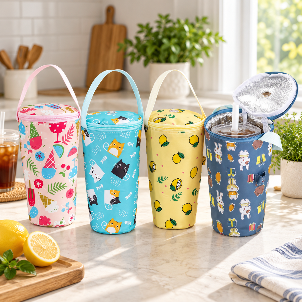 Insulated Portable Cup Carrier Bag