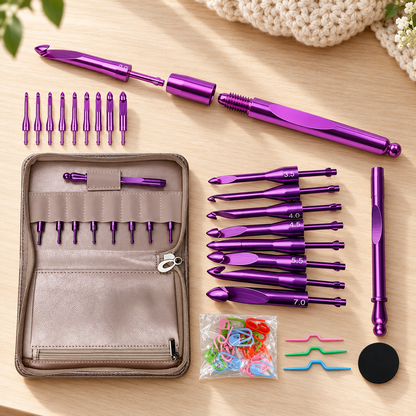 Interchangeable Crochet Hook Set With Case