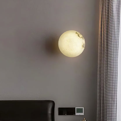 Japandi Alabaster Globe Wall Sconce Light Fixture | Alabrix