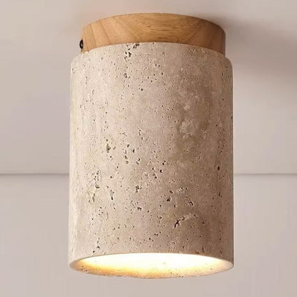 Japandi Marble Wood Ceiling Light Fixture | Lumiora