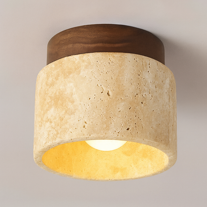 Japandi Marble Wood Ceiling Light Fixture | Lumiora