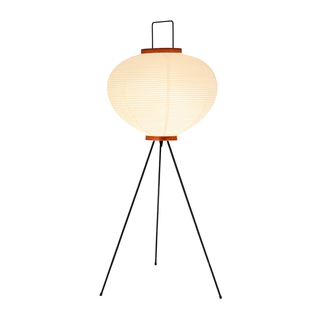 Japanese Rice Paper Floor Lamp with Metal Frame Design | Gelvino