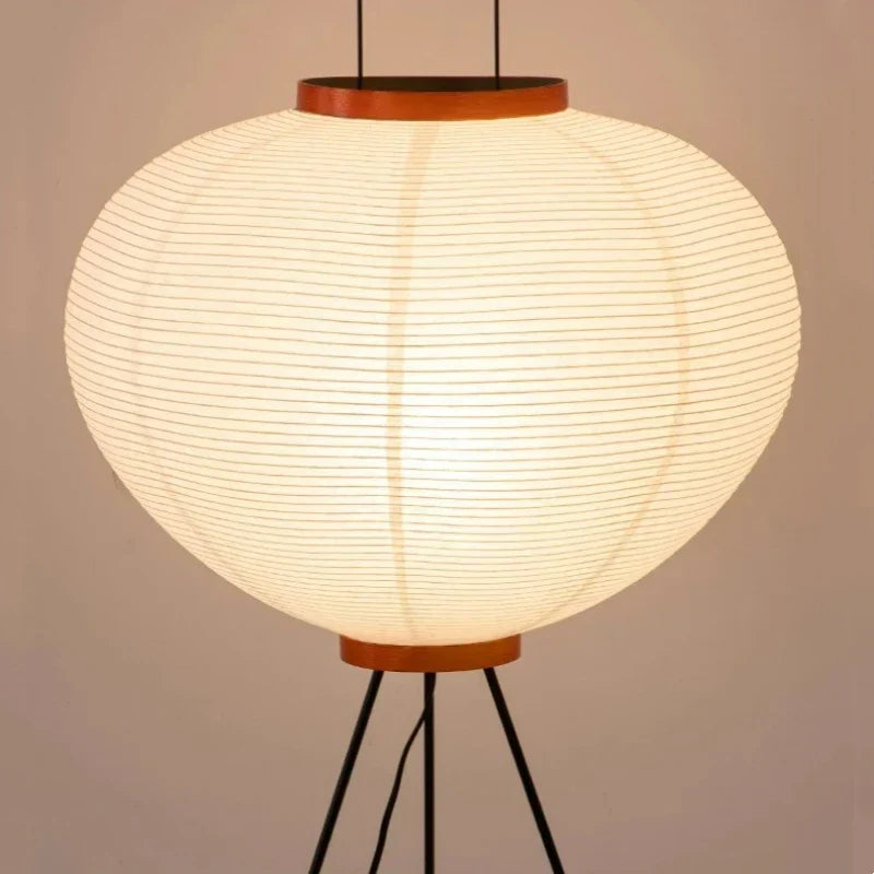 Japanese Rice Paper Floor Lamp with Metal Frame Design | Gelvino