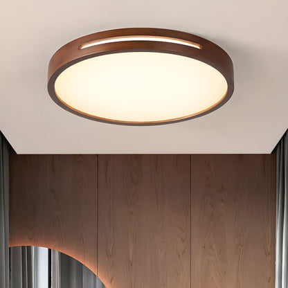 Japanese Wood LED Flush Ceiling Light | Lumzor