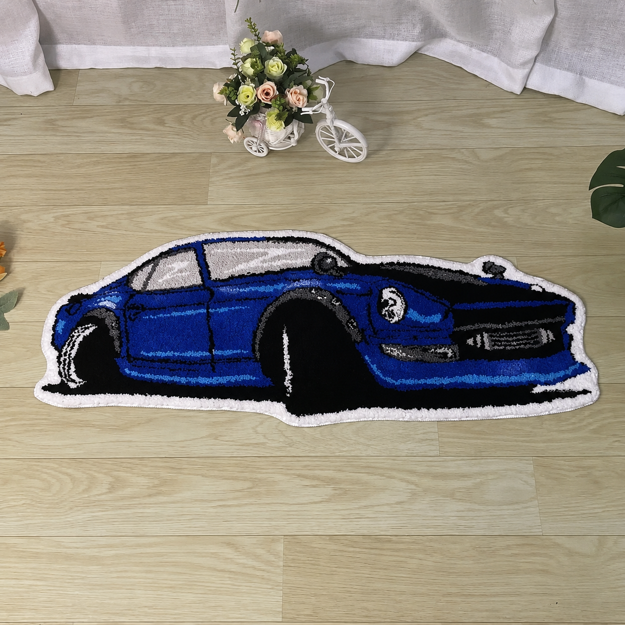 Kids Car Shaped Wool Playroom Rug Cartoon Floor Decor | Zelmio