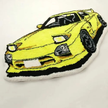 Kids Car Shaped Wool Playroom Rug Cartoon Floor Decor | Zelmio