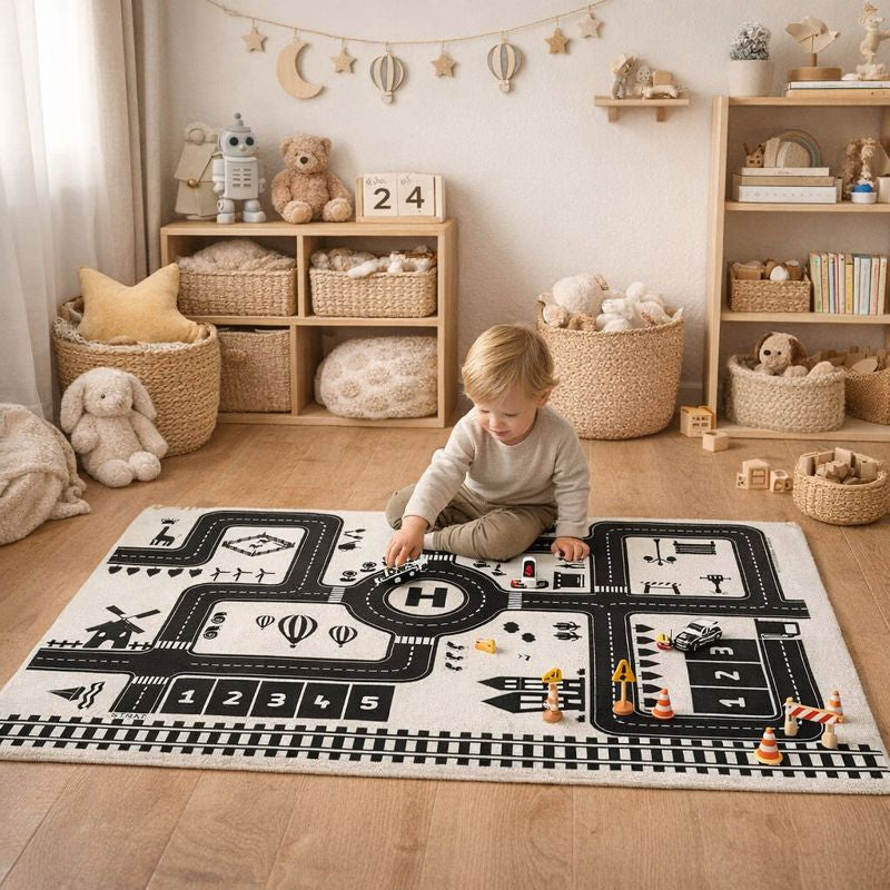 Kids City Traffic Road Map Play Mat Indoor Floor Play | Calvion