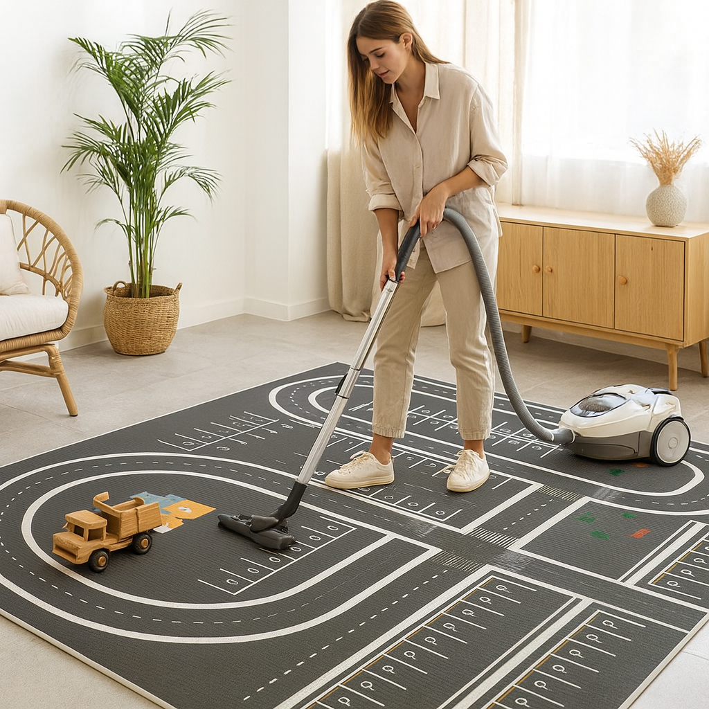 Kids Road Network Play Mat Polyester Fibre Rug | Talviro